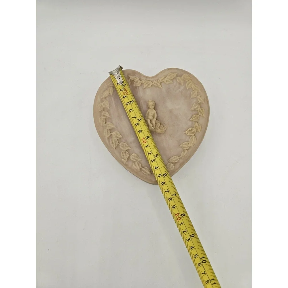 Vintage Avondale Trinket Jewelry Box Heart shape Pink Hinged